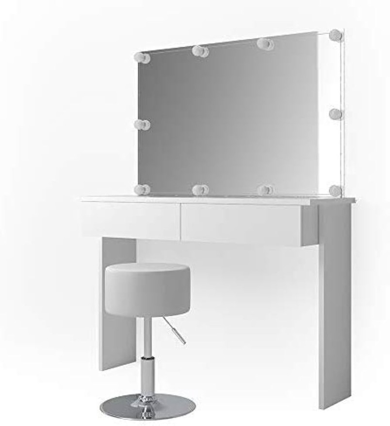 Vicco Dressing Table Azur White  cm with LED Lighting and Stool
