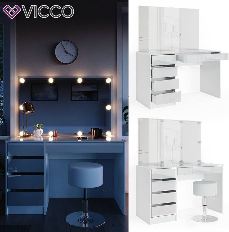 Vicco Sherry Dressing Table with  Drawers White